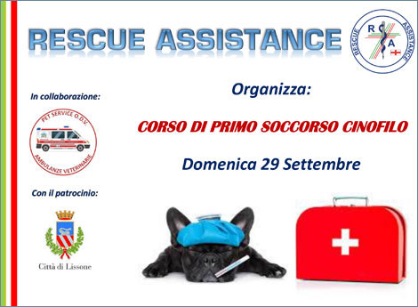 Lissone | frammento locandina Corso di primo soccorso cinofilo