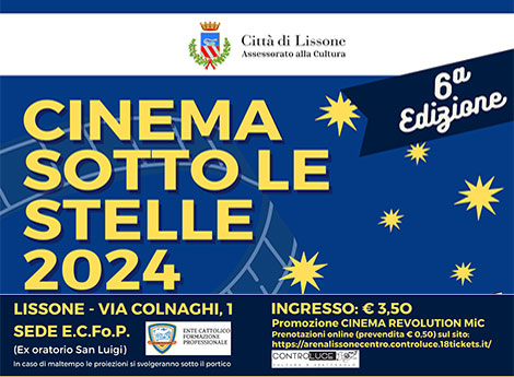 Comune di Lissone - icona particolare locandina Cinema Sotto le stelle 2024 -6 edizione