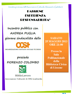 Passione - Esperienza - Responsabilità. - Incontro pubblico  