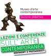 Frammento locandina lezioni e conferenze sull'arte contemporanea "Movimenti e Protagonisti"  
